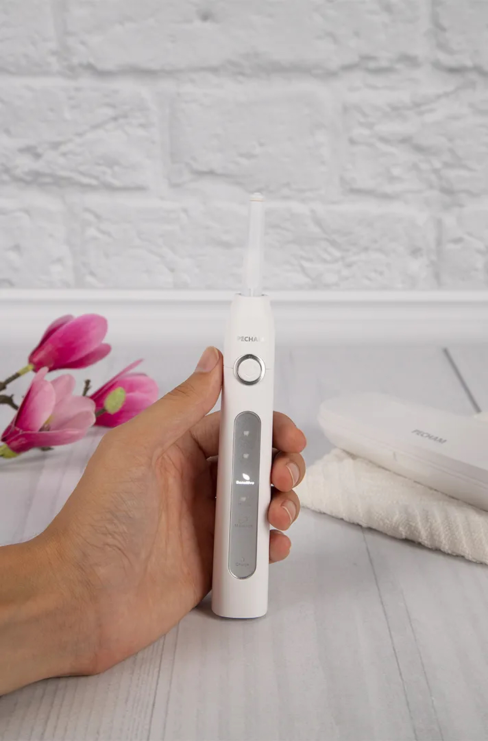 Звукова електрична зубна щітка PECHAM White Travel PC-081 + річний запас насадок