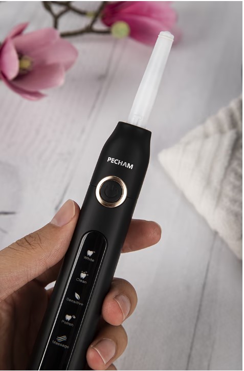 Звукова електрична зубна щітка PECHAM Black Travel PC-080 + річний запас насадок