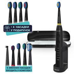 Звукова електрична зубна щітка PECHAM Black Travel PC-085+ річний запас насадок